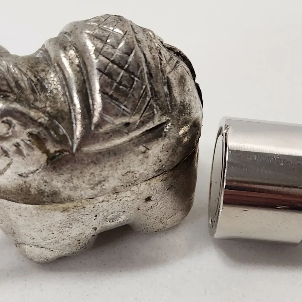Cambodian Silver Tone Elephant Betel Nut Box Trinket Container Mid-Century